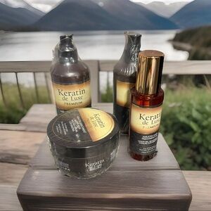 Keratin Deluxe Shampoo,Conditioner,Hair Mask ,and Treatment Oil Set Of 4(36.8oz)